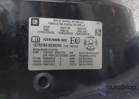 2011 GMC Sierra 1500 Sle z USA, uszkodzony, nr VIN 1GTR2VEA1BZ465790